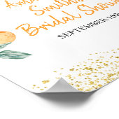 オレンジ メインスクイーズ ブライダルシャワー ウェルカムサイン ポスター (角)