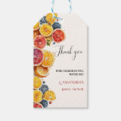 オレンジ メイン スクイーズ ブライダル シャワー サンクス ギフトタグ (正面)