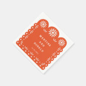 オレンジ メキシカン ペーパー ピカド スタンダードカクテルナプキン (角)