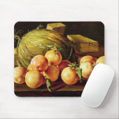 オレンジ、メロンおよび箱の静物画 マウスパッド (マウス)