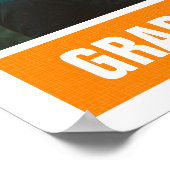 オレンジ モダン テクスチャード フォト 卒業 ポスター (角)