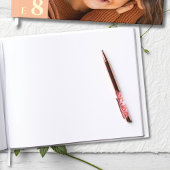 オレンジ モダン フォト 卒業 ゴールド ゲストブック