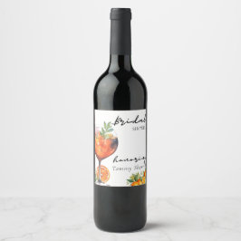 オレンジ モダン ブライダル シャワー Aperol Spritz ワインラベル