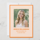 オレンジ モダン レトロ 卒業 2026 フォト 案内状 (正面)