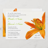 オレンジ ユリの結婚式 招待状 (正面/裏面)