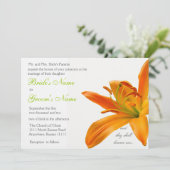 オレンジ ユリの結婚式 招待状 (スタンド正面)