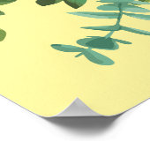 オレンジ&ライトイエロー牡丹&バラフローラ結婚ズ ポスター (角)