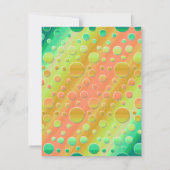 オレンジ、ライムグリーン水玉模様RSVPカード 招待状 (裏面)