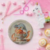 オレンジ – ラウンド紙プレート ペーパープレート (パーティー)