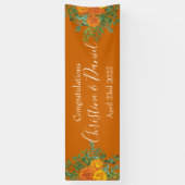 オレンジ&ラスト秋牡丹&バラフローラ結婚ズ 横断幕 (縦)