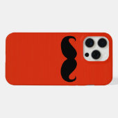 オレンジ＋レッドの背景に黒のヒゲが面白い iPhoneケース (裏面横)