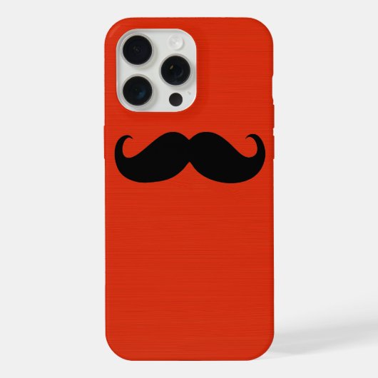 オレンジ＋レッドの背景に黒のヒゲが面白い iPhoneケース (裏面)