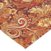 オレンジ レッド イエロー ペイズリー パターン ショートテーブルランナー (コーナー)