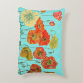 オレンジ レッド シャビー ポピー ケース アクア アクセントクッション (裏面(縦))