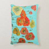 オレンジ レッド シャビー ポピー ケース アクア アクセントクッション (正面(垂直))