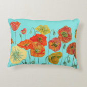 オレンジ レッド シャビー ポピー ケース アクア アクセントクッション (裏面)