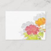 オレンジ レッド フローラル ウェディング レセプション エンクロージャーカード (裏面)