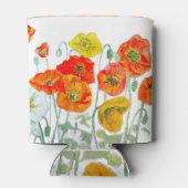 オレンジ レッド ポピー フラワーパターン サンクス 缶クーラー (裏面)