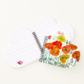 オレンジ レッド ポピー フラワーパターン 水彩画 ノートブック (内部)