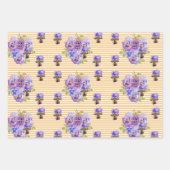 オレンジ レッド ポピー フラワーパターン 水彩画 ラッピングペーパーシート (正面2)