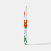 オレンジ レッド ポピー フラワーパターン 水彩 iPhoneケース (右側面)