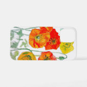オレンジ レッド ポピー フラワーパターン 水彩 iPhoneケース (裏面横)