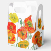 オレンジ レッド ポピー フラワー パターン ウォーターカラー ウェディング フェイバーボックス (見開き)