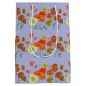 オレンジ レッド ポピー マーブ ル パープル 水彩 ミディアムペーパーバッグ (裏面)