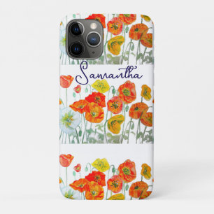 オレンジ レッド ポピー 花柄 サンクス iPhone 11 PROケース