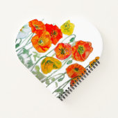 オレンジ レッド ポピー 花柄 水彩 ノートブック (裏面)