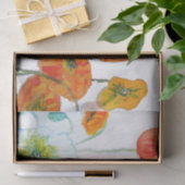 オレンジ レッド ポピー 花柄 水彩 薄葉紙 (ギフト)