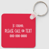 オレンジ レッド 多言語「ありがとう」タイポグラフィー キーホルダー (裏面)