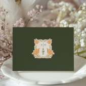 オレンジ レッド RSVP カード ヴィンテージ アート ヌーボー