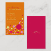 オレンジ"レトロの点"及びピンクのお母さんの名刺 コーリングカード (正面/裏面)