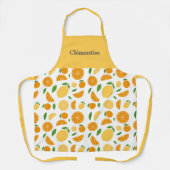 オレンジ&レモンパターンホワイト エプロン (正面)