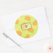 オレンジ・レモンライム柑橘類 ラウンドシール (封筒)