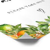 オレンジ・レモン柑橘類のブライダルシャワーの好意 ポスター (角)