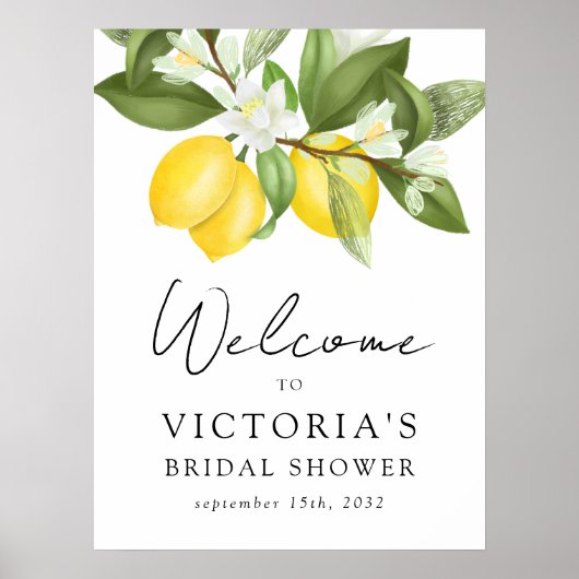 オレンジ・レモン ウェディングシャワー 歓迎の看板 ポスター (正面)