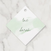 オレンジ レモン カジュアル スクリプト パーソナライズド フェイバータグ (裏面)