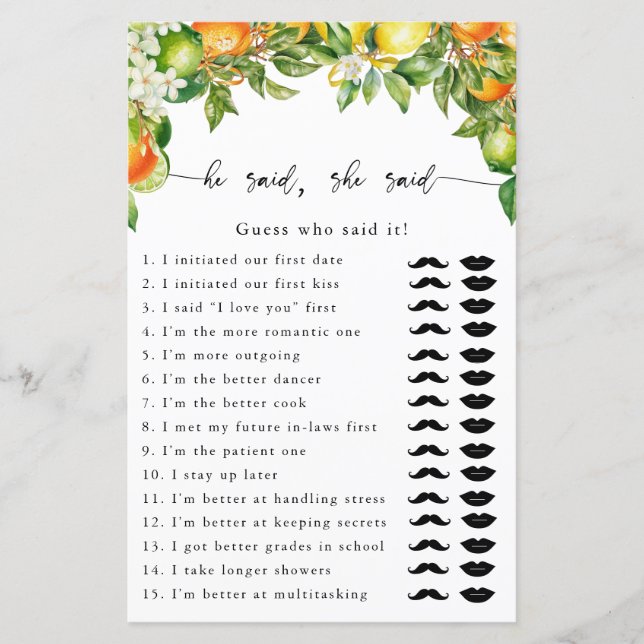 オレンジ・レモン・シトラス彼はゲームを言った (正面)