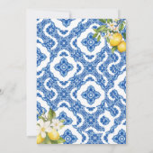 オレンジ レモン ブルータイル ウェディングシャワー インビテーション (裏面)