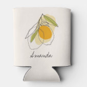 オレンジ レモン モダン カスタム ネーム ブライダル シャワー 缶クーラー (裏面)