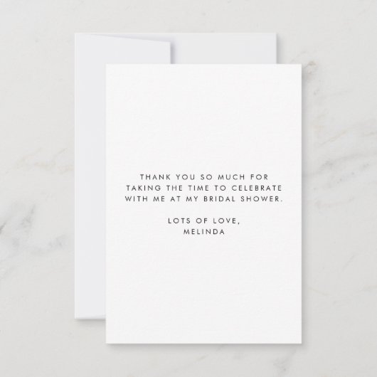 オレンジ・レモン 現代的なライン描き ブライダルシャワー サンキューカード (裏面)