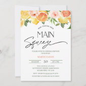 オレンジ レモン 花 ブライダルシャワー 招待状 (正面)