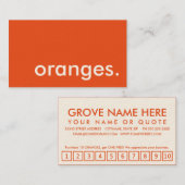 オレンジ。 ロイヤリティのパンチカード ロイヤリティカード (正面/裏面)