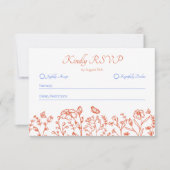 オレンジ ヴェローナ サンセット RSVP 返信カード (正面)