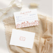 オレンジ ヴェローナ サンセット RSVP 返信カード