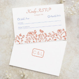 オレンジ ヴェローナ サンセット RSVP 返信カード