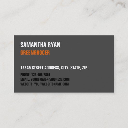 オレンジ、八百屋 名刺 (裏面)