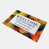 オレンジ《写真》ぼけ味歓迎と賛美BE ドアマット (アングル)